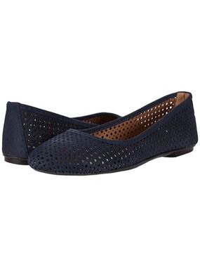 NWOT French Sole League Flat W 8 (UK 6 / EU 39) Navy Nubuck MSRP $165